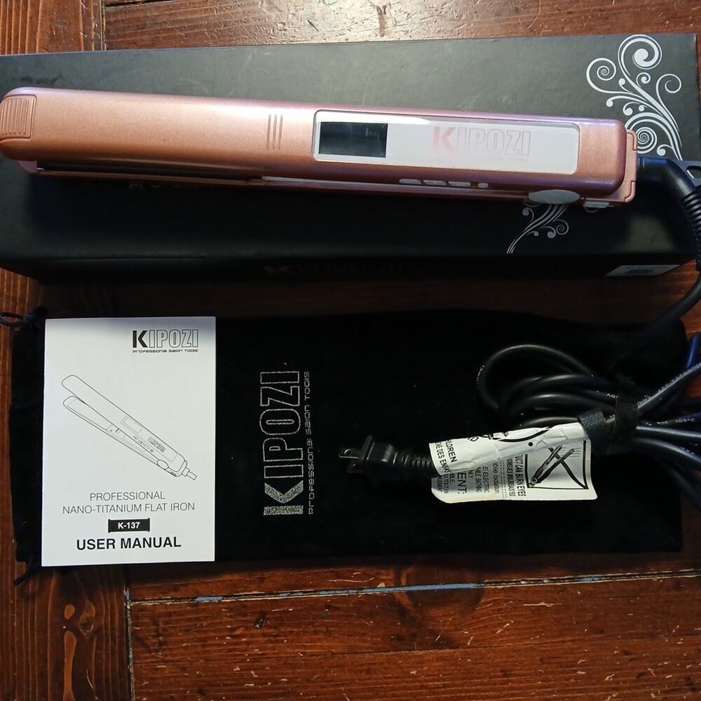 KIPOZI Pro Hair Straightener Styling LCD Display Flat Iron - Rose Pink! 1 Inch